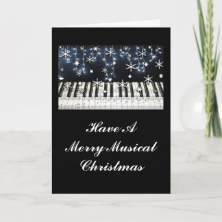 Piano Christmas Snowflake Keyboard Holiday Card