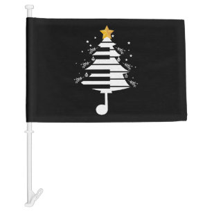 Piano Christmas Tree Pianist Music Musician Gift Car Flag