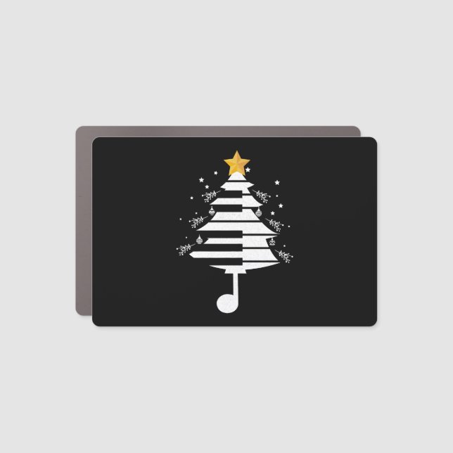 Piano Christmas Tree Pianist Music Musician Gift Car Magnet (Front)