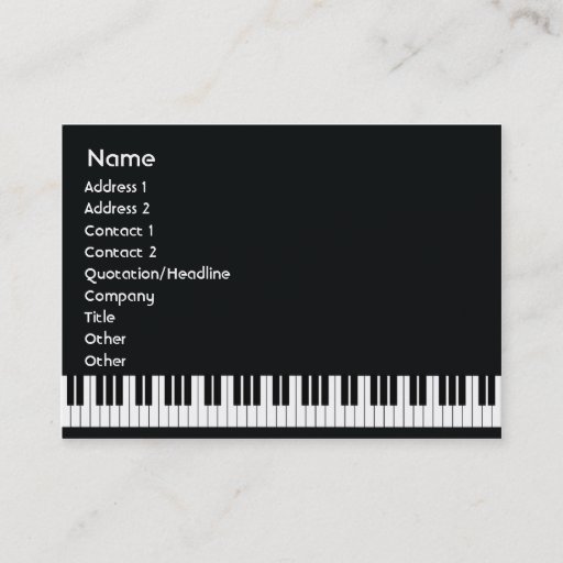 Customizable Piano - Chubby Business Card Templates