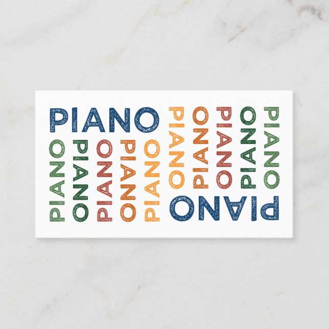 Piano Colorful Business Card (Front)