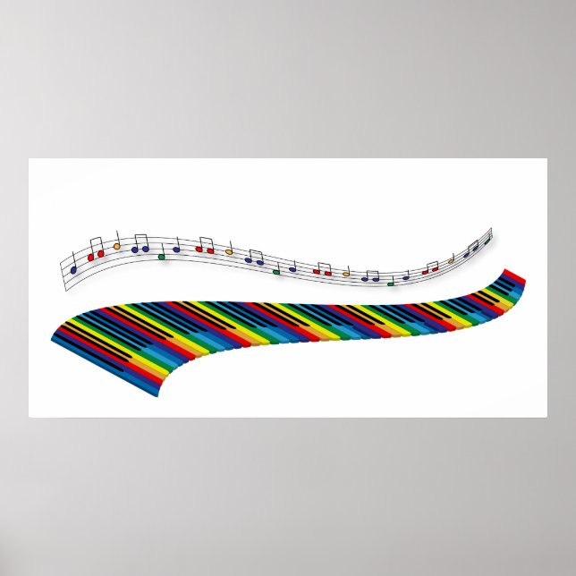 Piano colorful keyboard poster (Front)