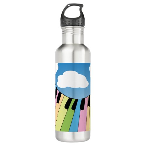 Piano Colorful Sky Stainless Steel Water Bottle