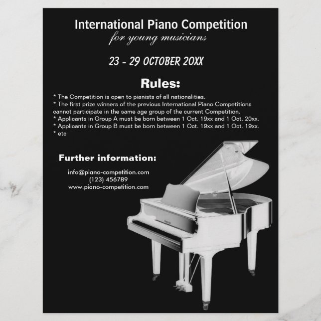 Piano Competition Flyer (Front)