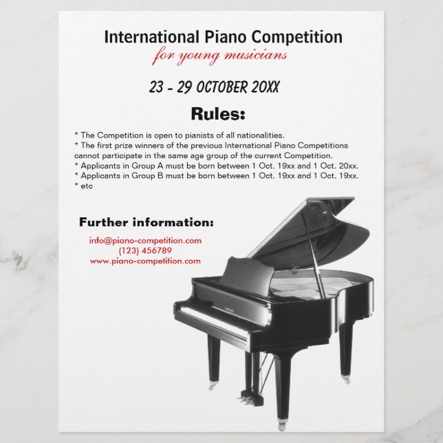 Piano Competition Flyer (Front)