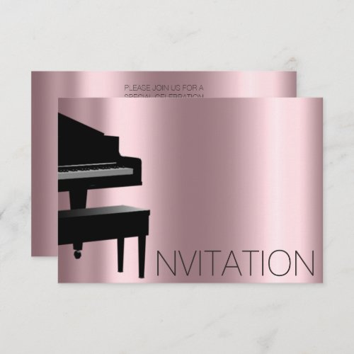 Piano Concert Formal Minimalism Vip Black Pink Invitation