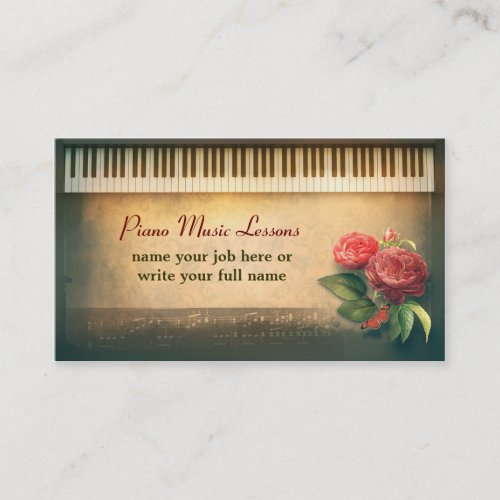 piano custom business cards