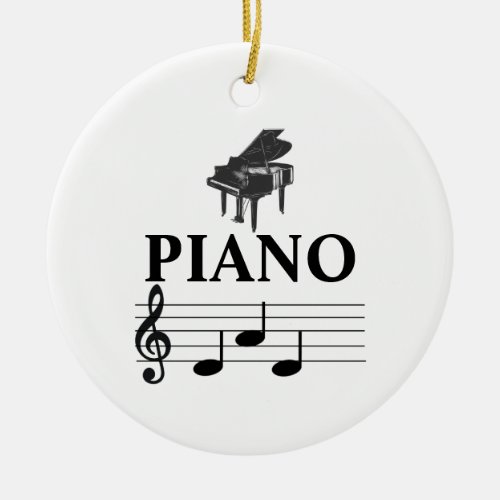 Piano Dad Grand Piano Pianist Music Note  Ceramic Ornament