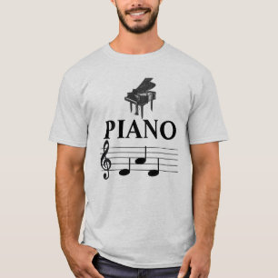 Piano Dad Grand Piano Pianist Music Note T-Shirt