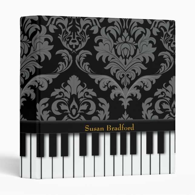 Piano  (Damask Print) Binder (Front/Spine)