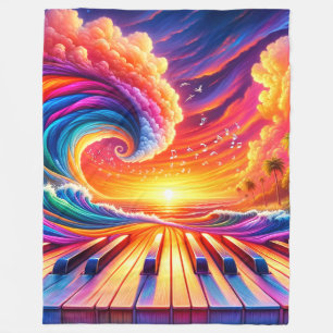 Piano Design Fleece Blanket