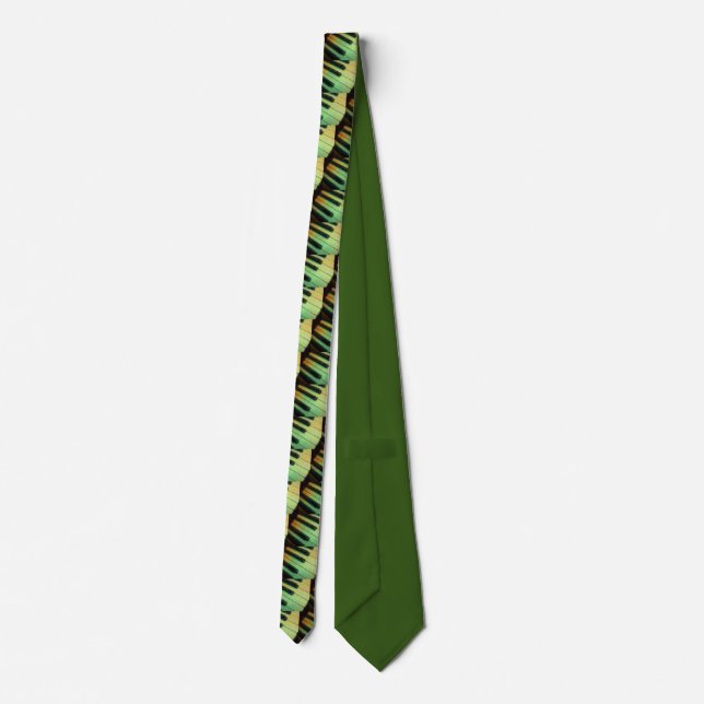 Piano  Electric Green Neck Tie (Back)