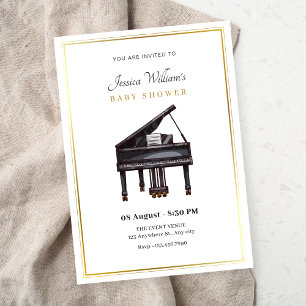 Piano elegant Baby shower Invitation