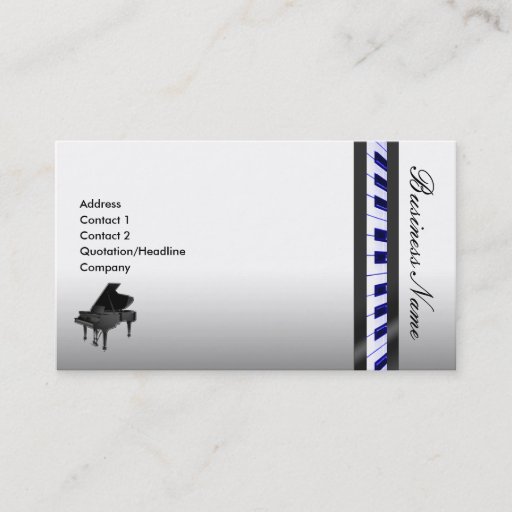 Customizable Piano Elegant Business Card
