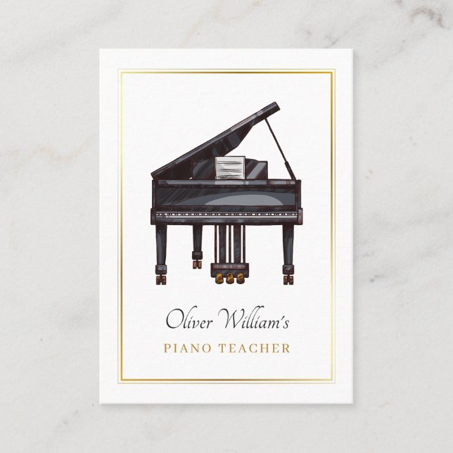 Piano elegant  business card (Front)