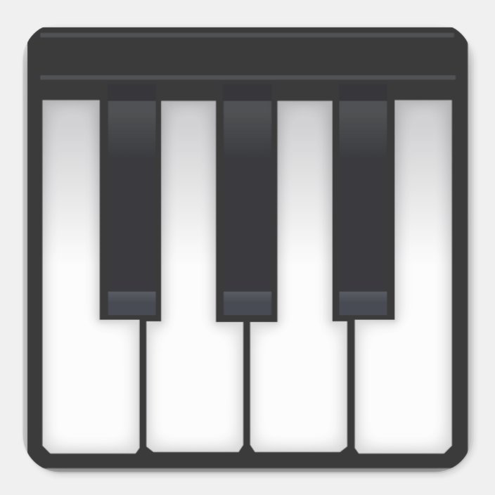 Piano Emoji Square Sticker