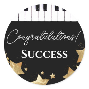 Piano Exam Success Congratulations Teacher Classic Round Sticker