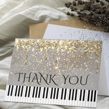 Piano Faux Sparkle Effect Thank You by musickitten at Zazzle
