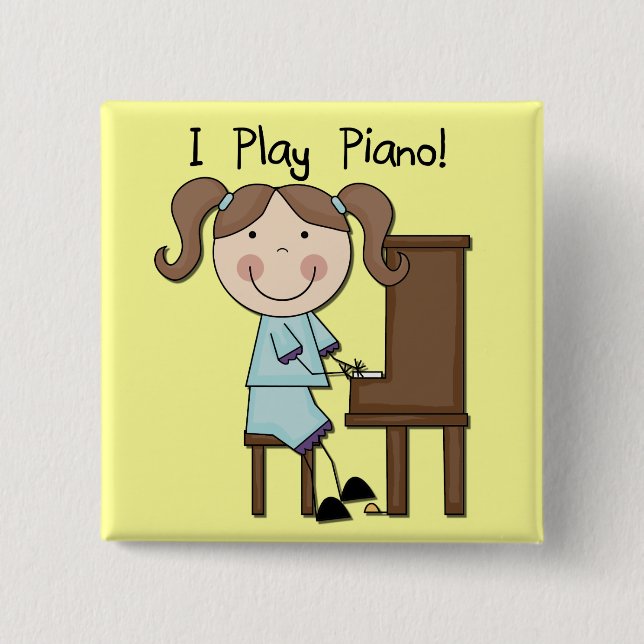 Piano - Female Tshirts and Gifts Pinback Button (Front)