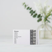 Piano Flowers Keyboard Business Cards (Standing Front)