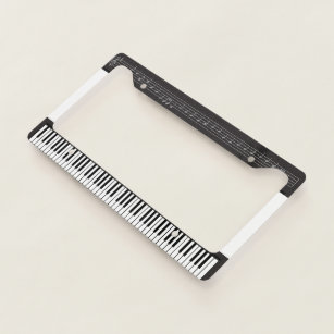Music Musical Note Treble Clef Pattern License Plate Frame
