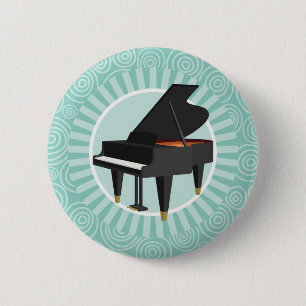 Piano Fun Turquoise Swirl Music Button