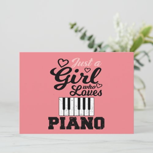 Piano Girl Christmas  Invitation