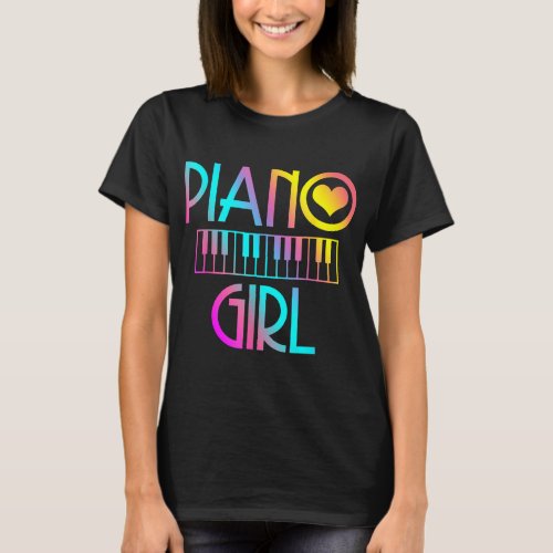 Piano Girl Musical Pianist Keyboard Cute T_Shirt