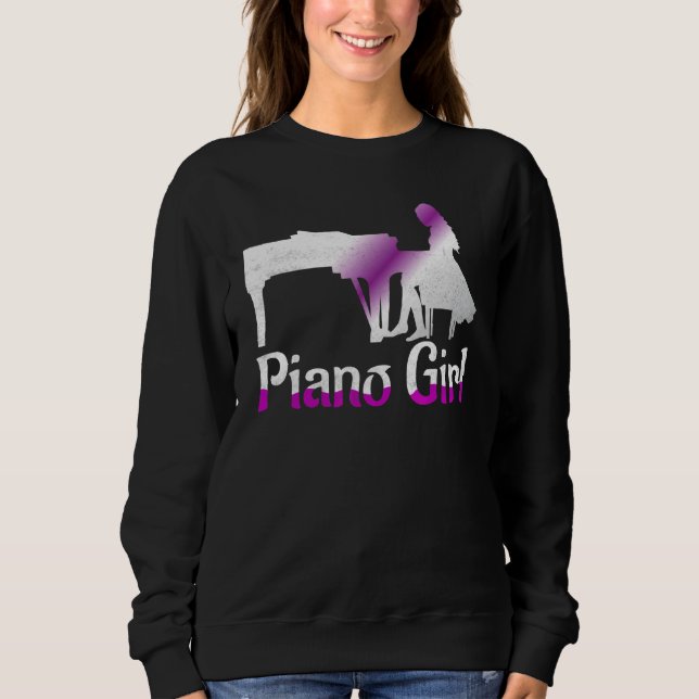 Piano Girl Musician Pianist Sweatshirt (Front)