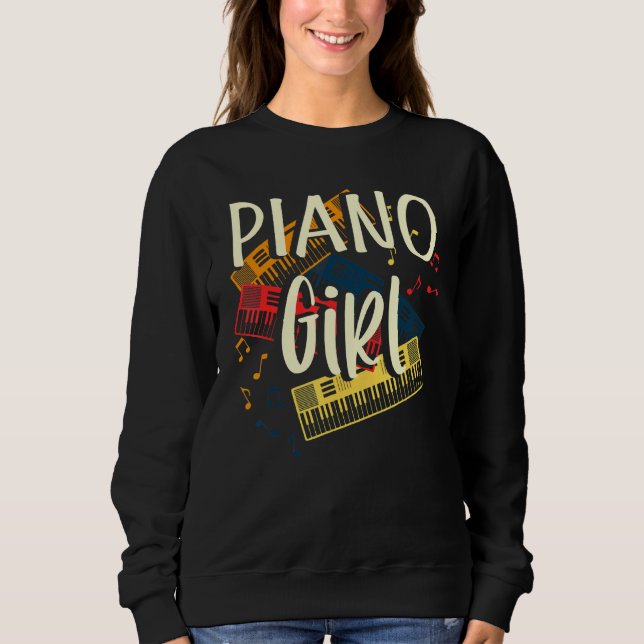 Piano Girl Pianist Sweatshirt (Front)