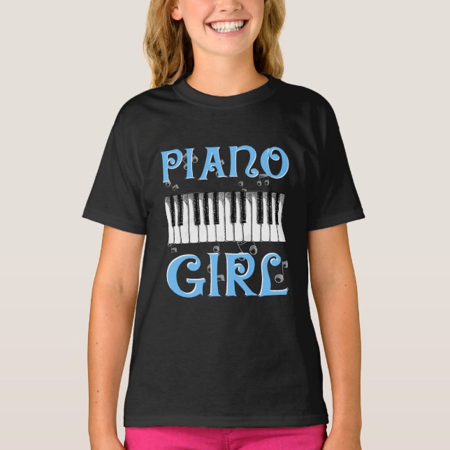 Piano Girl Shirt For Musicians Pianist Music Lover (Front)