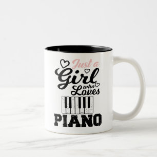Piano Girl Two-Tone Coffee Mug