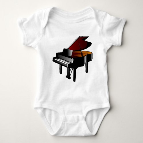 piano gloss black baby bodysuit