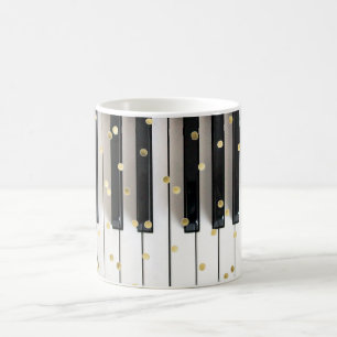 piano gold foil confetti coffee mug