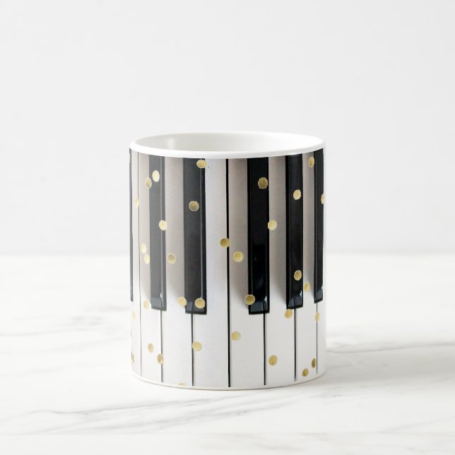 piano gold foil confetti coffee mug (Center)