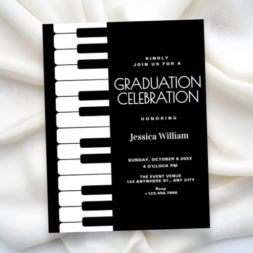 Piano graduation  invitation