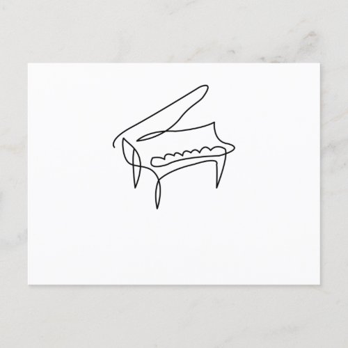 Piano Grand Piano Single Line Drawing Postcard