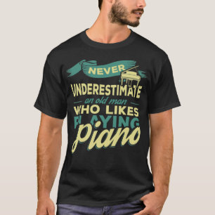 Piano Grandpa farm animal spiritual  T-Shirt