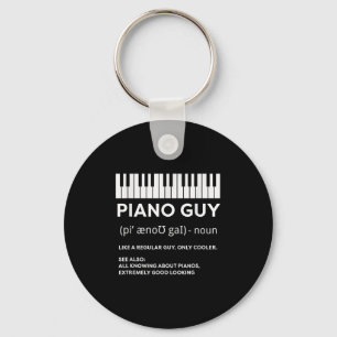 Piano Guy Shirt Pianist Man Keyboard Player Funny Keychain