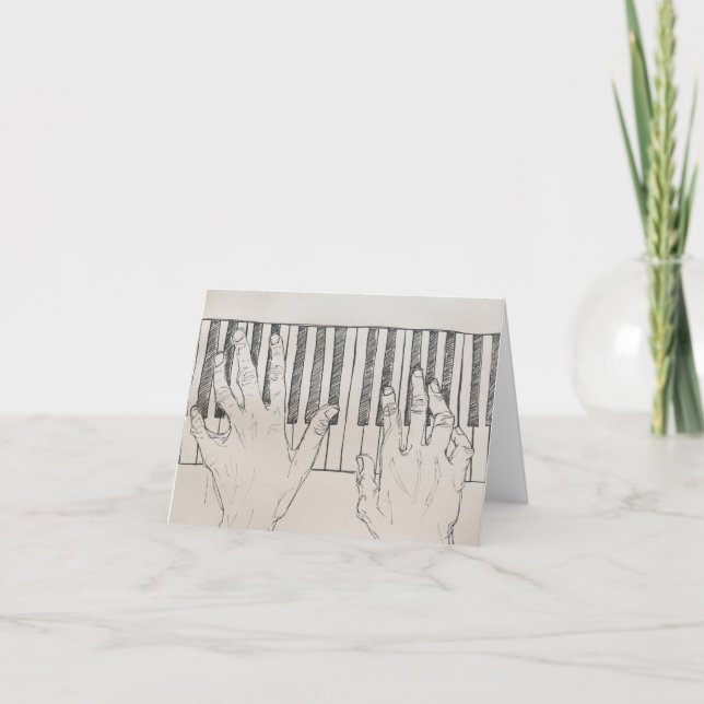 Piano Hands Sketch Greeting Card (Front)