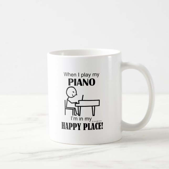 Piano Happy Place Coffee Mug (Right)