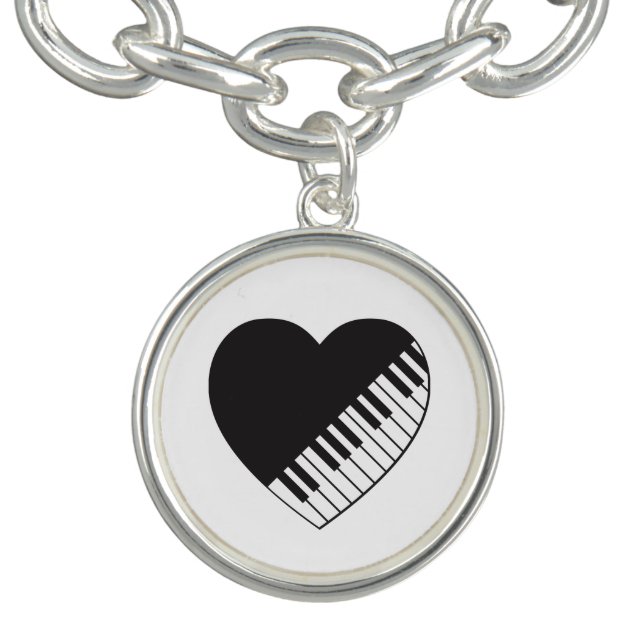 Piano Heart Charm Bracelet (Design)