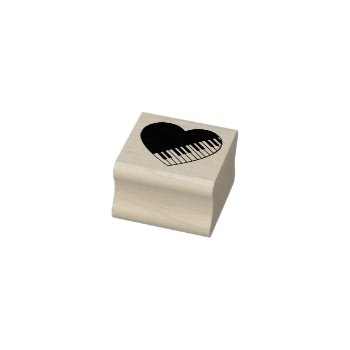 Piano Heart Rubber Stamp by imaginarystory at Zazzle