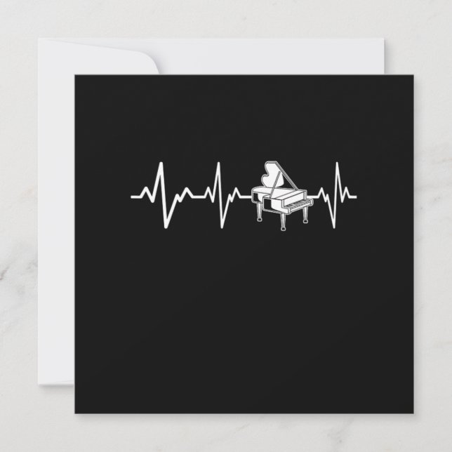 Piano Heartbeat Classic Pianist Gift Idea Invitation (Front)