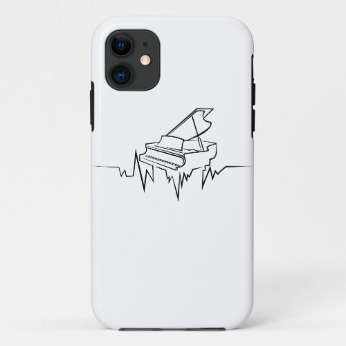 Piano Heartbeat design Cool Gift for Pianist iPhone 11 Case