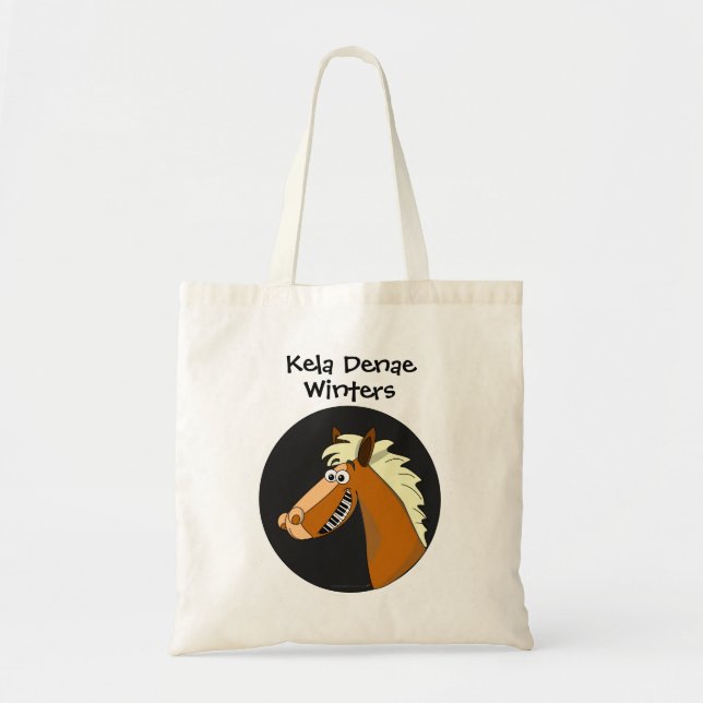 Piano Horse Personalized Kids Cute Tote Bag (Front)