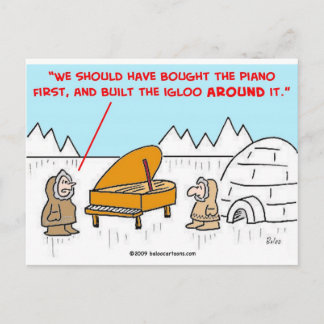 piano igloo Eskimoes Postcard