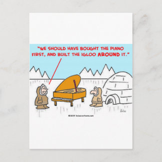 piano igloo Eskimoes Postcard