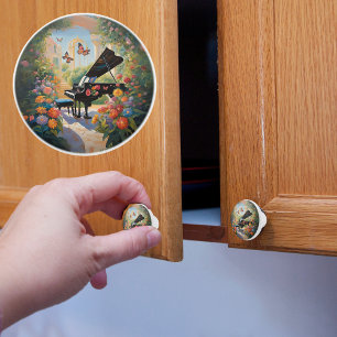 Piano in the Garden Ceramic Knob