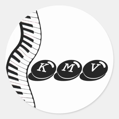 piano initials Sticker